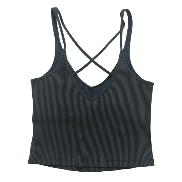 Vuori Rib Crop Tank - Stone SMALL - Picture 2 of 6